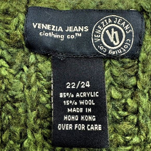LANE BRYANT VENEZIA Women's XXL Green Wool Pullover Sweater Vintage y2k Tassels‎ - Picture 3 of 7